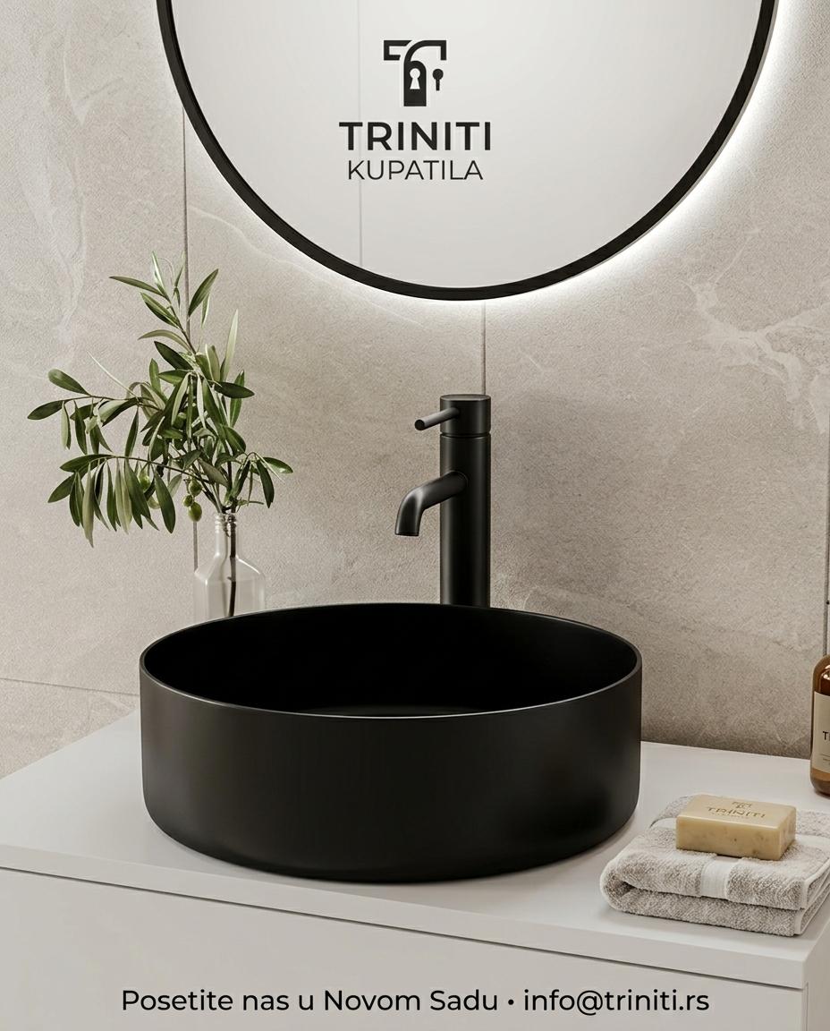 HARMONY lavabo nadgradni Ø 40 cm crni mat HARMONY lavabo nadgradni Ø 40 cm crni mat